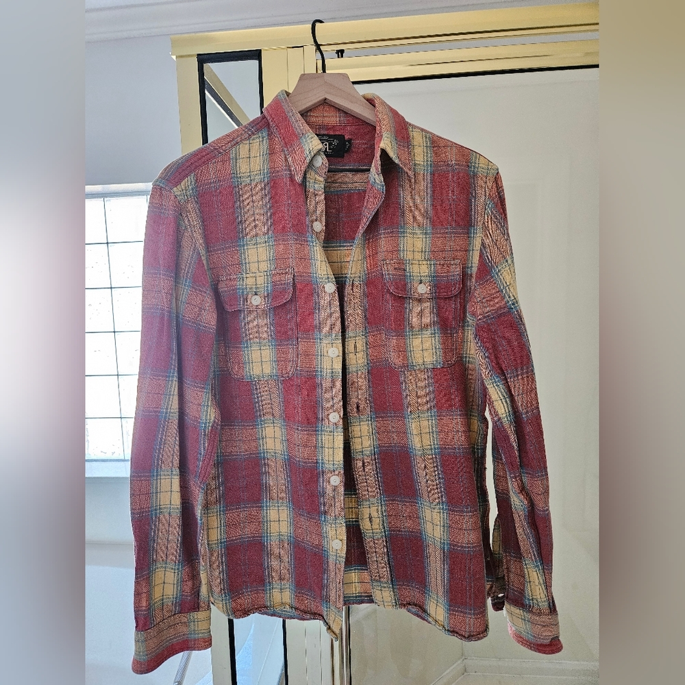 RRL Double RL Ralph Lauren plaid flannel button down S